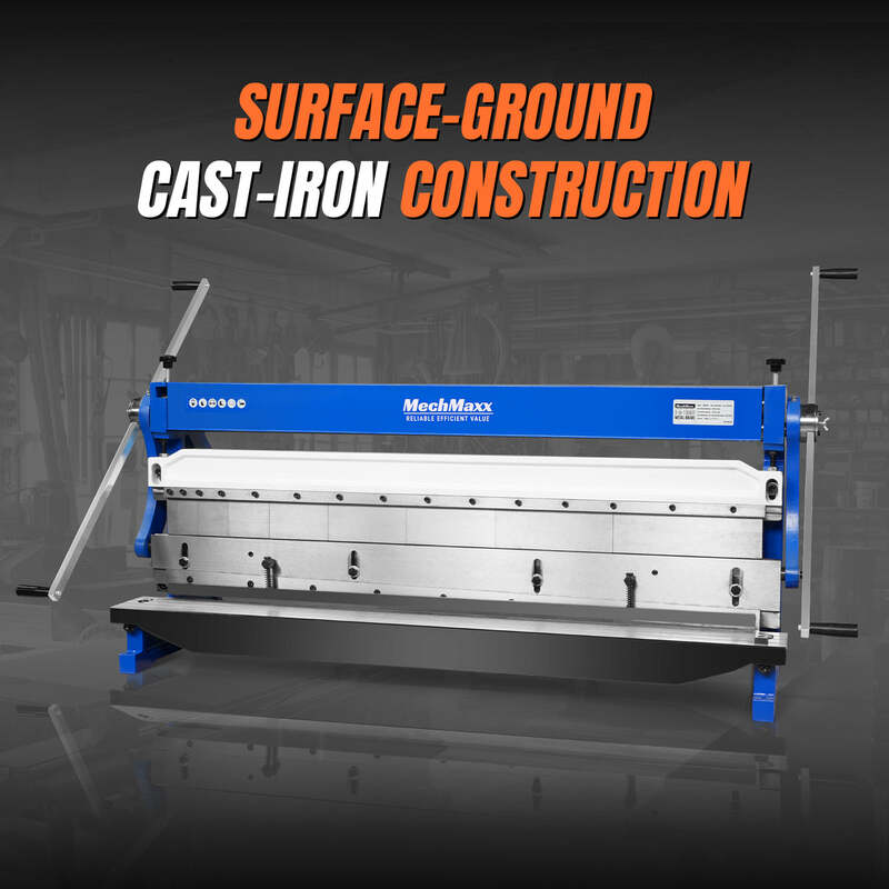 MechMaxx 500308 MMCB5220 52" 3-in-1 Sheet Metal Machine – Slip Roll, Shear & Pan Brake