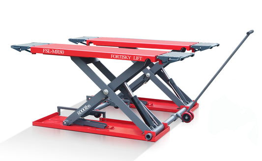 Fortisky FSL-MR80 Mid-Rise Scissor Lift 8000lb 47" Electric Lock Release 220V