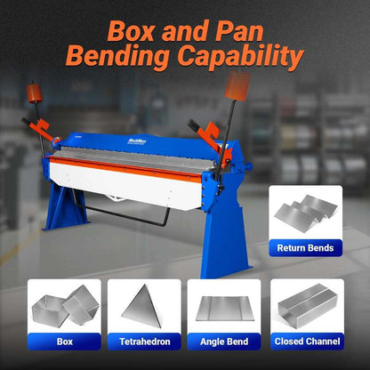 MechMaxx 500304 PB10012 100" Manual Pan & Box Brake – 12 Gauge 8-Ft Sheet Metal Brake