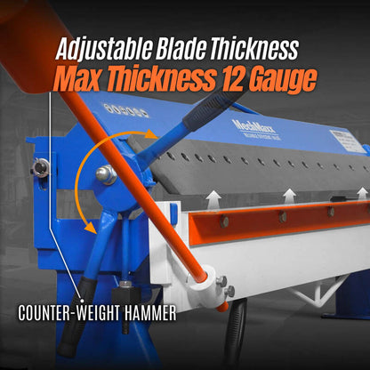 MechMaxx 500304 PB10012 100" Manual Pan & Box Brake – 12 Gauge 8-Ft Sheet Metal Brake