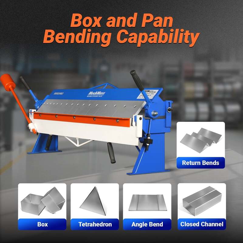 MechMaxx 500301 PB4816 48" Manual Pan & Box Brake – 16 Gauge Sheet Metal Bending Brake