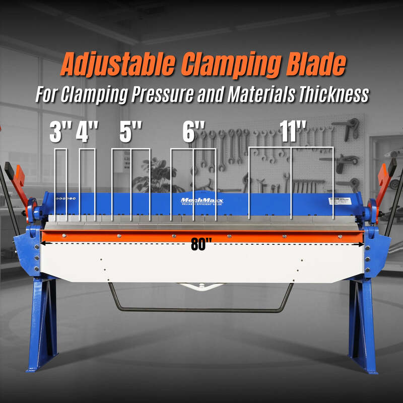 MechMaxx 500303 PB8012 80" Manual Pan & Box Brake – 12 Gauge Sheet Metal Bending Brake