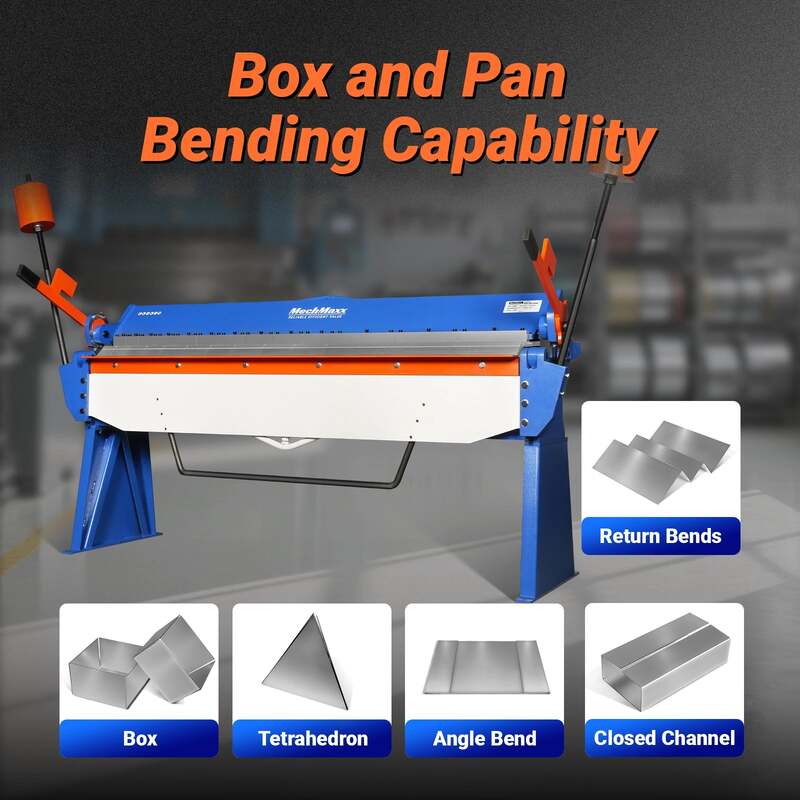 MechMaxx 500303 PB8012 80" Manual Pan & Box Brake – 12 Gauge Sheet Metal Bending Brake