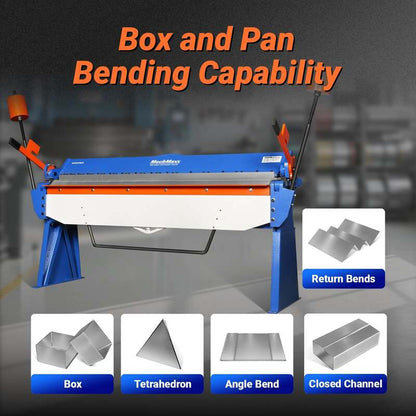 MechMaxx 500303 PB8012 80" Manual Pan & Box Brake – 12 Gauge Sheet Metal Bending Brake