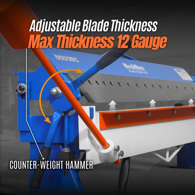 MechMaxx 500303 PB8012 80" Manual Pan & Box Brake – 12 Gauge Sheet Metal Bending Brake