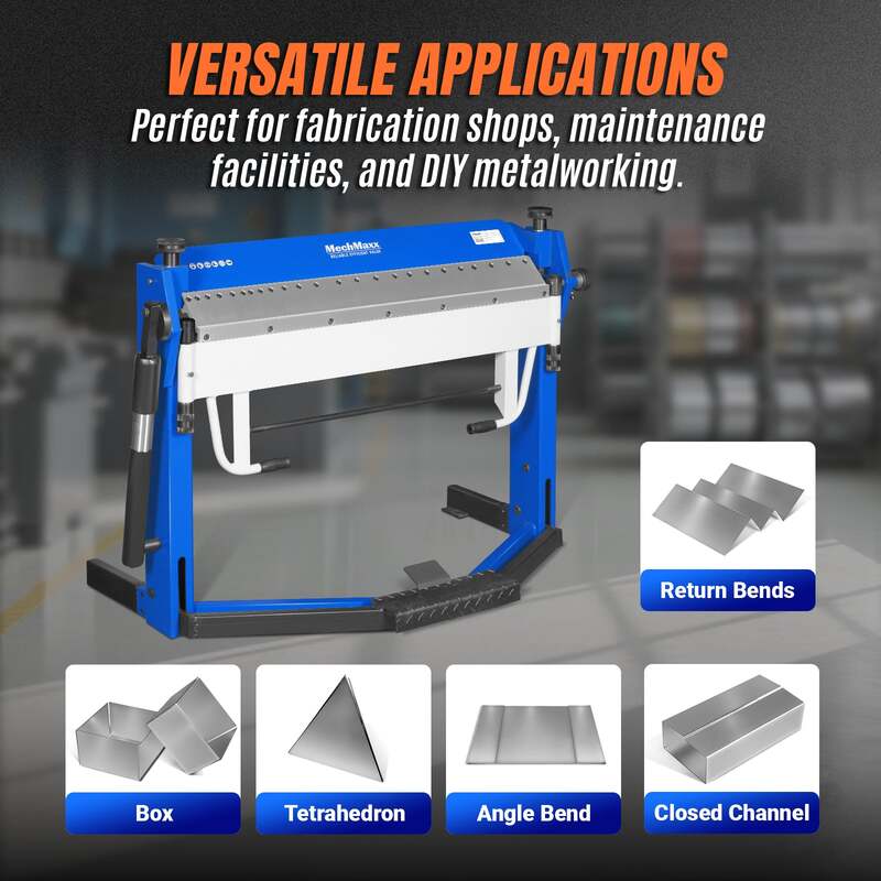 MechMaxx 500310 PBA5014 50" Foot Clamp Pan & Box Brake – 14 Gauge Sheet Metal Bending Machine