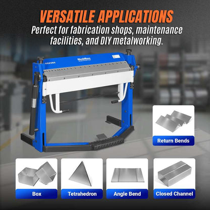 MechMaxx 500310 PBA5014 50" Foot Clamp Pan & Box Brake – 14 Gauge Sheet Metal Bending Machine