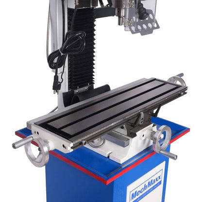 MechMaxx 500203 VM25LD 7" x 27-1/2" Benchtop Mill Drill with DRO – 1.5HP Variable Speed R8 Milling Machine