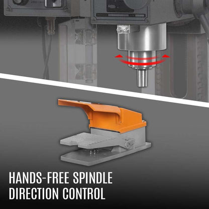 Mechmaxx 500205 8-1/4" × 33" Benchtop Mill Drill Machine with 3-Axis DRO – 2 HP Brushless Motor, Variable Speed, R8 Spindle (VM32LD)