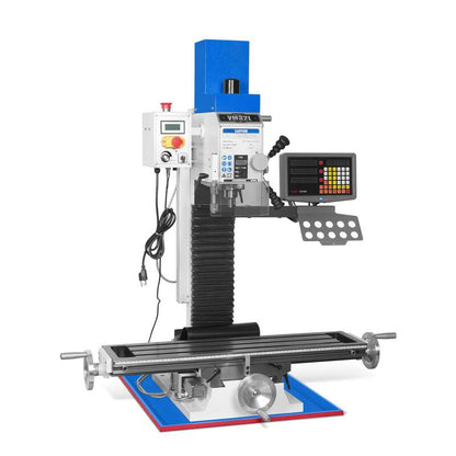 Mechmaxx 500205 8-1/4" × 33" Benchtop Mill Drill Machine with 3-Axis DRO – 2 HP Brushless Motor, Variable Speed, R8 Spindle (VM32LD)