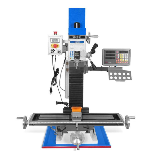 Mechmaxx 500205 8-1/4" × 33" Benchtop Mill Drill Machine with 3-Axis DRO – 2 HP Brushless Motor, Variable Speed, R8 Spindle (VM32LD)